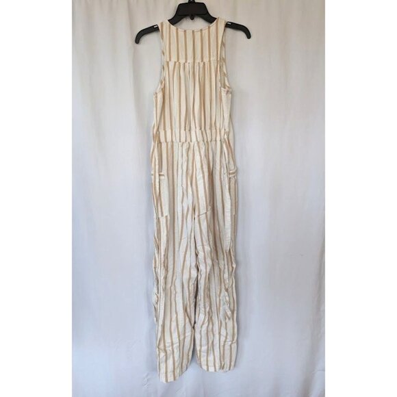 Women's American Eagle Linen Blend Jumpsuit Size Small Sleeveless Overall Halter - Picture 2 of 7
